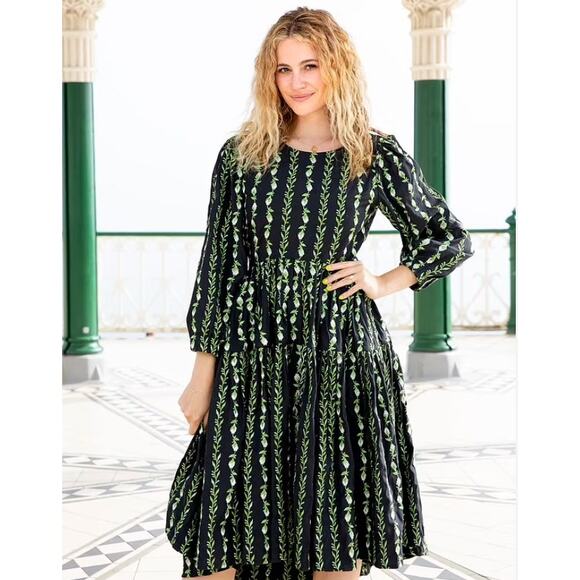 Sister Jane Dream Sugar Chain Midi Dress Black S Embroidery Feminine romantic - Picture 1 of 11